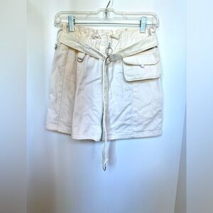 WHITE JEAN UTILITY SKIRT